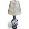 Image 1 : Vintage Blue & White Porcelain Floral Wild Life Scene Table Lamp