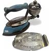 Image 2 : Antique Cast Metal Steam Iron With Stand