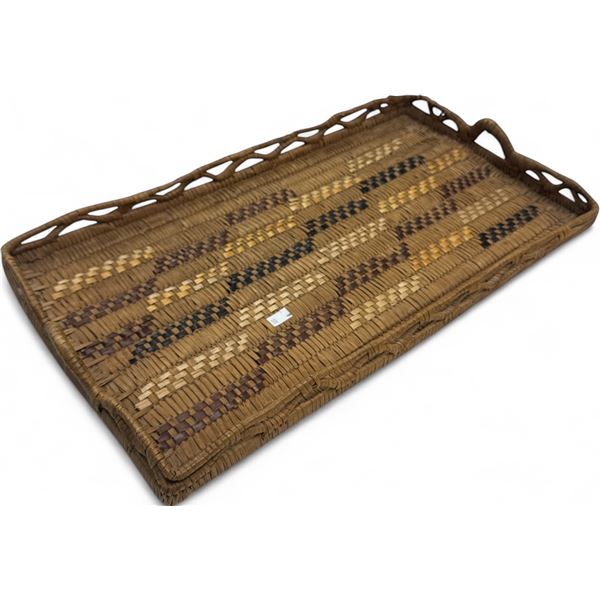 Vintage First Nations Coast Salish Hand Woven Double Handle Tray