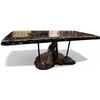 Image 1 : Vintage Mid Century Modern Inlaid Nature Scene Wooden Table