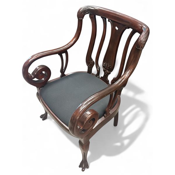 Vintage 3 Toed Claw Foot Arm Chair