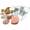 Image 2 : Vintage Variety Lot: Display Shelves, Amber Glass Dishware, & More