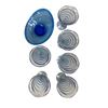 Image 4 : Blue Art Glass Cups & Bowl