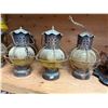 Image 2 : 3x Vintage Yellow Onion Glass Ship Lanterns