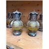Image 2 : 2x Vintage Yellow Onion Glass Ship Lanterns