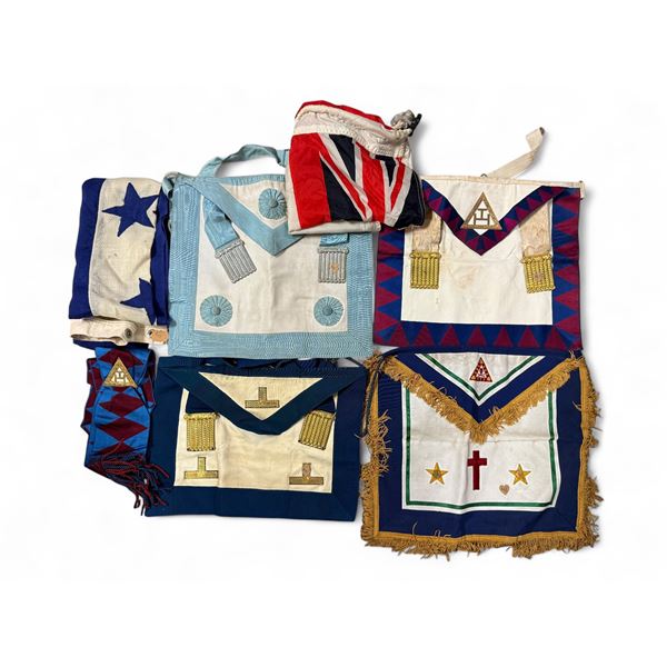Assorted Vintage Masonic Aprons