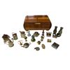 Image 1 : Assorted Vintage Miniature Pieces: Washer/Ringer, Gramophone, Ships Wheel, Teapot, & More