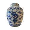 Image 1 : Vintage 4 Toed Dragon Blue/White Lidded Jar