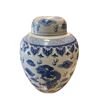 Image 2 : Vintage 4 Toed Dragon Blue/White Lidded Jar