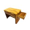 Image 2 : Vintage Single Side Drawer Yellow Shag Top Stool