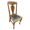 Image 2 : Antique Oak Chair With Leather Square Seat