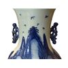 Image 2 : Vintage Blue / White Asian Mountain + Village Scene Vase