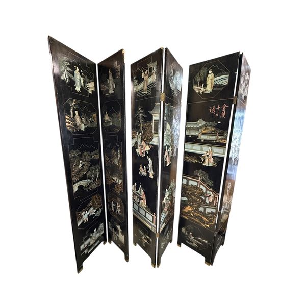 Vintage Asian 4 Panel Room Divider