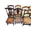 Image 2 : 9x Vintage Wooden Chairs: Balloon Back, Cane, Ladder Back