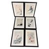 Image 1 : 6x Vintage Framed Asian Art Works