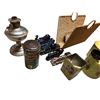 Image 2 : Vintage Variety: Tins, Perfume Bottles, Wicker Paper Holder, & More