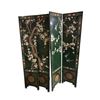 Image 1 : Vintage Asian Green Floral With Birds 4 Panel Room Divider