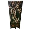 Image 2 : Vintage Asian Green Floral With Birds 4 Panel Room Divider