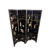Image 1 : Vintage Black Asian Mountain + Villagers Scene 4 Panel Room Divider