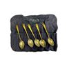 Image 1 : Set of 5 Roden Bros Sterling Silver Spoons w a Gold Nugget on the Handle 58.2 grams .925 Silver