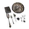 Image 2 : Collection of Silverplate: Cigarette Box, Serving Dishes, Cutlery Pour Spout and More
