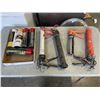 Image 1 : TRAY OF AEROSOL ADHESIVE ENAMEL AND FOUR CAULKING GUNS