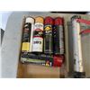 Image 3 : TRAY OF AEROSOL ADHESIVE ENAMEL AND FOUR CAULKING GUNS