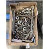 Image 2 : WOOD CRATE AND TRAY OF ASSORTED FASTENERS