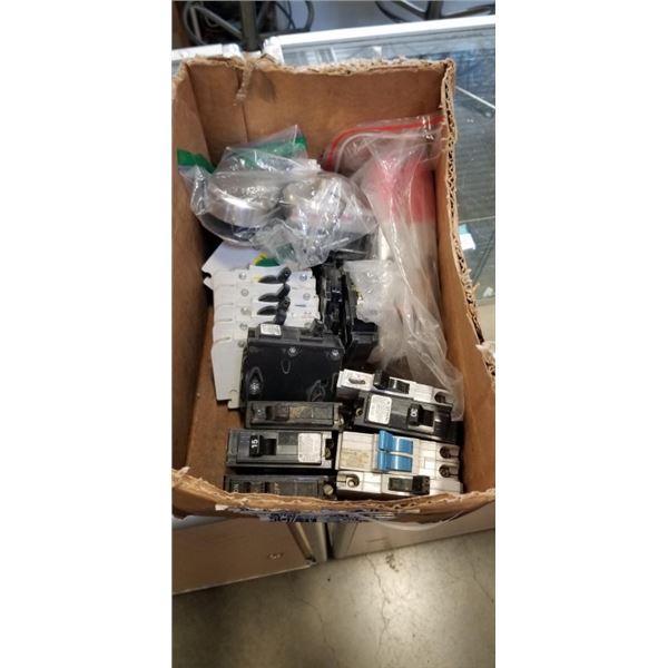 BOX OF ELECTRICAL BREAKERS