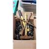 Image 2 : BOX OF CASTERS, TIRE IRONS, PUMP AND BUG ZAPPER