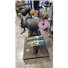 Image 2 : BENCH GRINDER ON ROLLING METAL BASE/STAND
