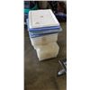 Image 1 : LOT OF VARIOUS STORAGE BINS WITH LIDS
