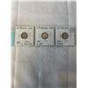 Image 1 : 3 CANADIAN SILVER (.800) GEORGE VI DIMES 1946, 1947, 1947 MAPLE LEAF