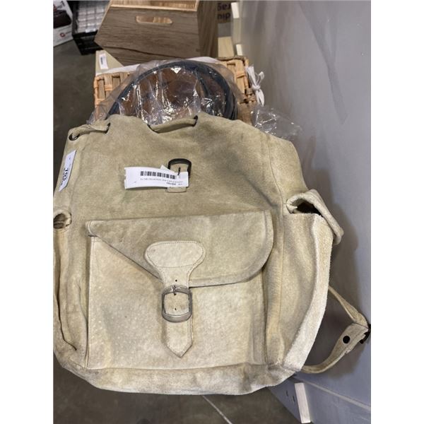 LEATHER BAG AND ASSORTED BELTS