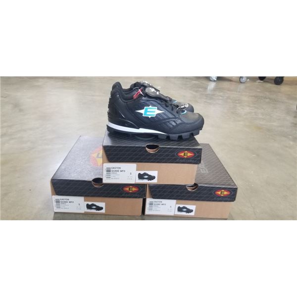 3 NEW PAIRS OF EAATON QUAKE WFII WOMENS SIZE 5 BLACK BASEBALL CLEATS