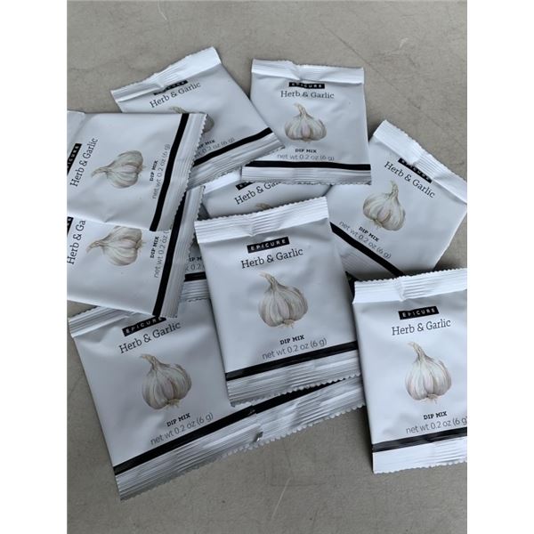 NEW EPICURE HERB AND GARLIC DIP MIX, 6G BAG, APPROX 100 TOTAL