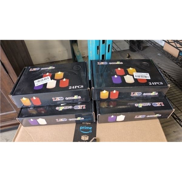 4 NEW LED CANDLE, 24 PCS PER BOX