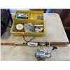 Image 2 : DAIWA SHOCK 3500-B REEL WITH DAIWA FISHING ROD AND TACKLE BOX WITH TACKLE