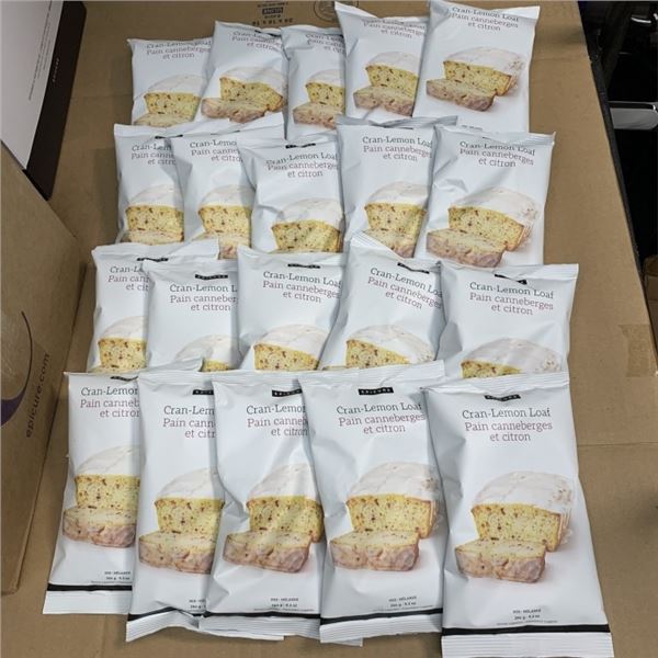 20 PACKETS OF NEW SEALED CRAN LEMON LOAF MIXES 264 G PER BAG RETAIL $260