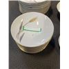 Image 2 : SANGO AUTUMN GOLD CHINA WITH 10 FRUIT AND DESSERT BOWLS, 11 SALAD PLATES AND GRAVY BOAT WITH TRAY, C