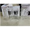 Image 2 : SET OF 6 NEW EPARE 12OZ COFFEE MUG SET, DUAL WALL INSULATED GLASS RETAIL $54 EACH, 3 SETS OF 2, TOTA
