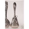 Image 8 : Two vintage silver repousse baby rattles, no marks seen