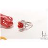 Image 2 : Two pieces of red coral/ coral like including red coral branch ornament and flower ring