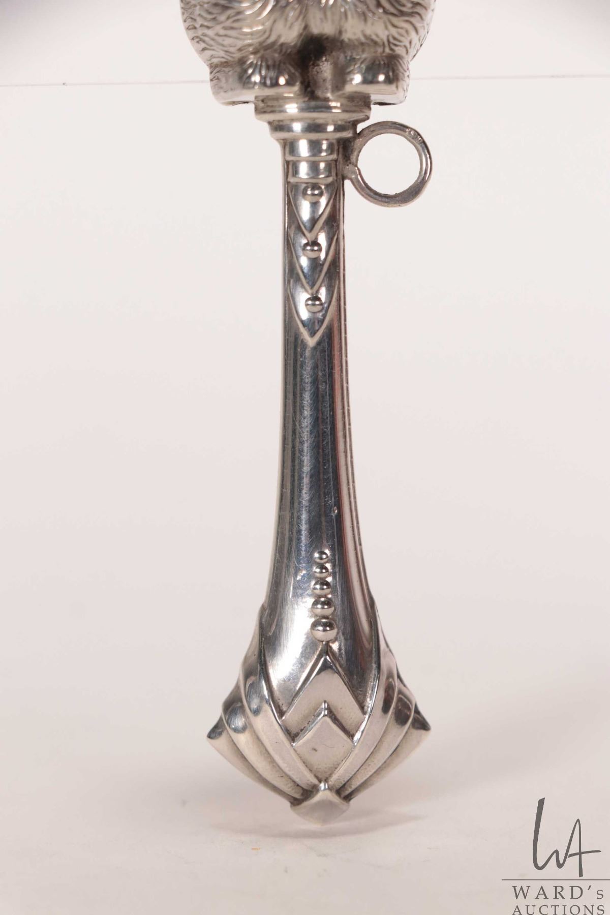 Peter Rabbit Silver Rattle Antique sterling silver Peter Rabbit baby rattle, marked 925