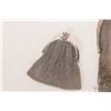 Image 2 : Two antique silver mesh purses including one set with blue cabochon stone, no marks seen