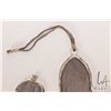Image 3 : Two antique silver mesh purses including one set with blue cabochon stone, no marks seen