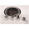 Image 2 : Miniature sterling silver tea set including tea and coffee pot, cream and sugar on 4" oval tray, all