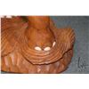 Image 2 : Large beautifully carved floor standing elephant 27" in height, no artist seen, note: very heavy