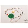 Image 1 : Jadeite pendant and an Oriental gilt ring
