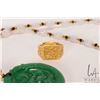 Image 2 : Jadeite pendant and an Oriental gilt ring